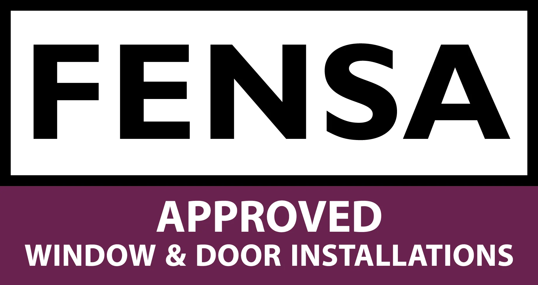 A sign that says fensa approved window and door installations.
